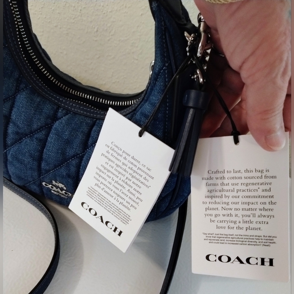 Coach Denim Mini Crossbody Bag NWT With Coach Denim Card Case Wallet NWT - Picture 6 of 13
